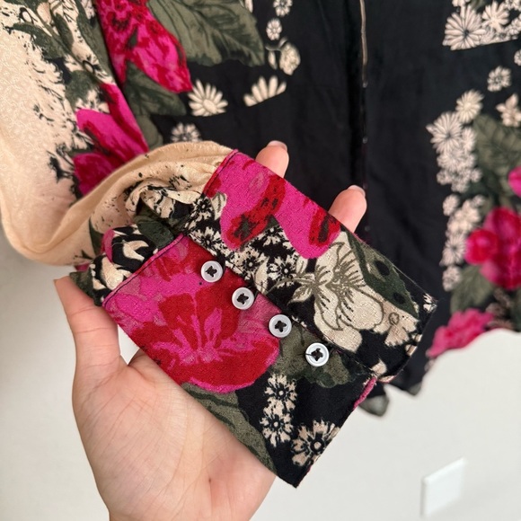 Free People Mikayla Floral Tunic Top Sz S Boho Chic Bloomcore Festival Feminine - Picture 7 of 11